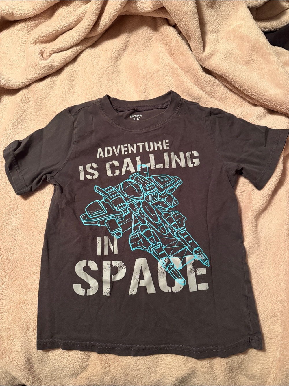 5/$25 Carter's Kids 'Adventure Is Calling in Space' Graphic Tee - Black